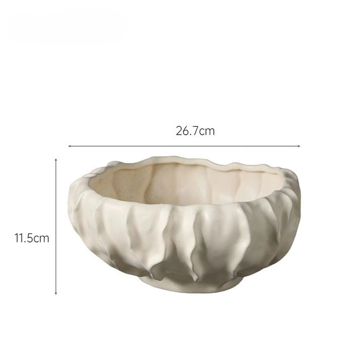 Geometric Pleated Resin Fruit Bowl – Modern Decorative Tray for Tabletop & Home Accessories