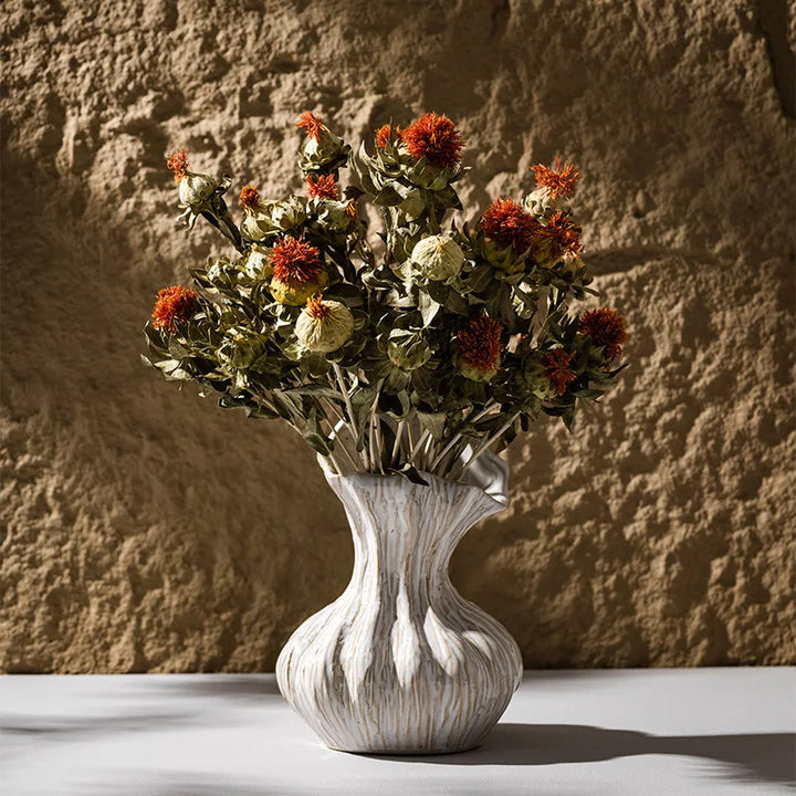 Wabi Sabi Ceramic Vase – Retro Centerpiece for Dried Flowers