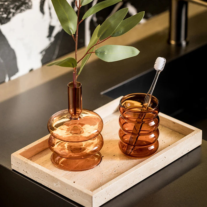 Natural Travertine Counter Tray for Bathroom & Kitchen