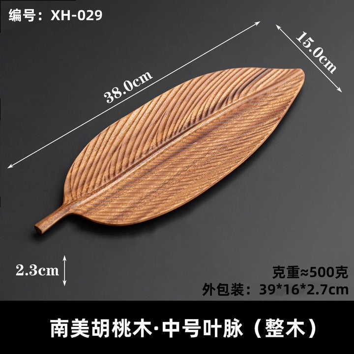 Walnut Leaf Wooden Tray – Japanese Decorative Platter