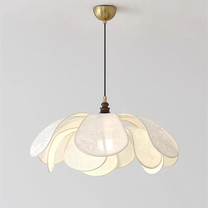 Cream Fabric Pendant Light – Nordic French Retro Chandelier