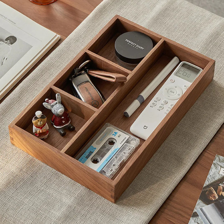 Solid Wood Organizer Box – Desk & Coffee Table Storage Tray