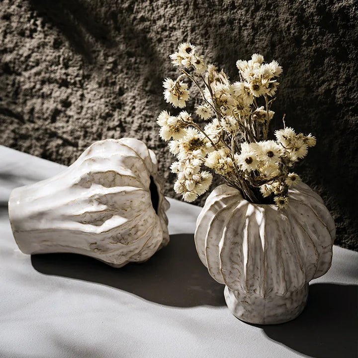 Pumpkin Shape Ceramic Vase – Nordic Tabletop Decor