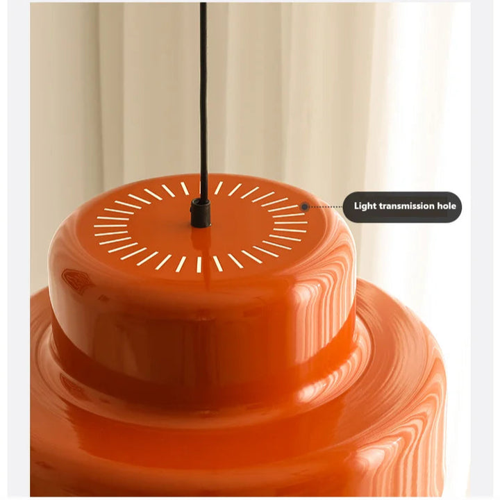 Bauhaus Vintage Orange Pendant Lamp – Retro Iron Light