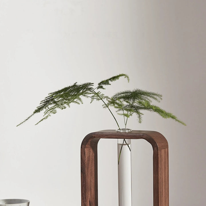 Rectangle Solid Wood Hydroponic Vase – Retro Glass Terrarium