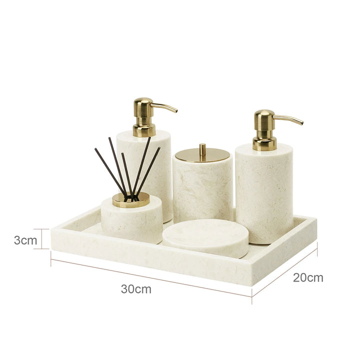 Crema Nuova Marble Bathroom Accessories Set