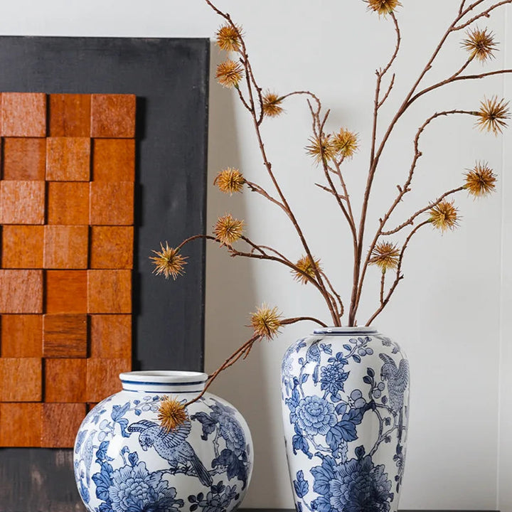 Blue and White Porcelain Vase – Classic Ceramic Table Decor