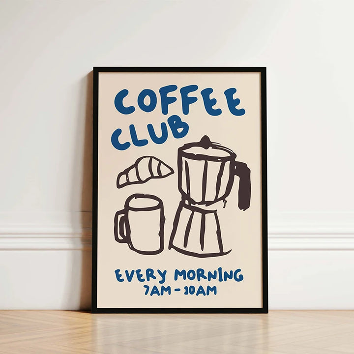 Retro Coffee Poster – Morning Café Canvas Wall Art | Vintage Kitchen & Coffee Lover Home Decor
