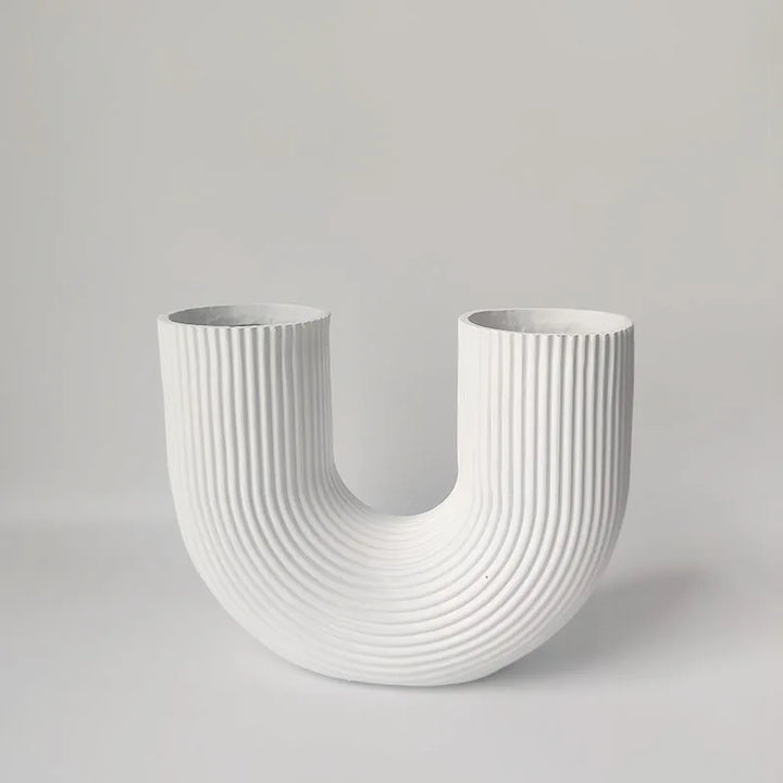 Nordic U-Shaped Resin Vase – Modern Home Table Decor