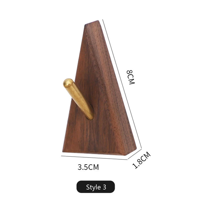 Gancho creativo de madera maciza de latón HeMu, sin perforaciones, para colgar ropa, abrigos, sombreros y bolsos.