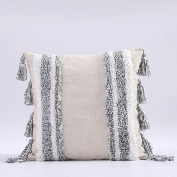 Boho Tufted Tassel Cushion Covers – Luxury Cotton Macrame Decorative Pillow Cases for Sofa, Bed & Living Room Decor