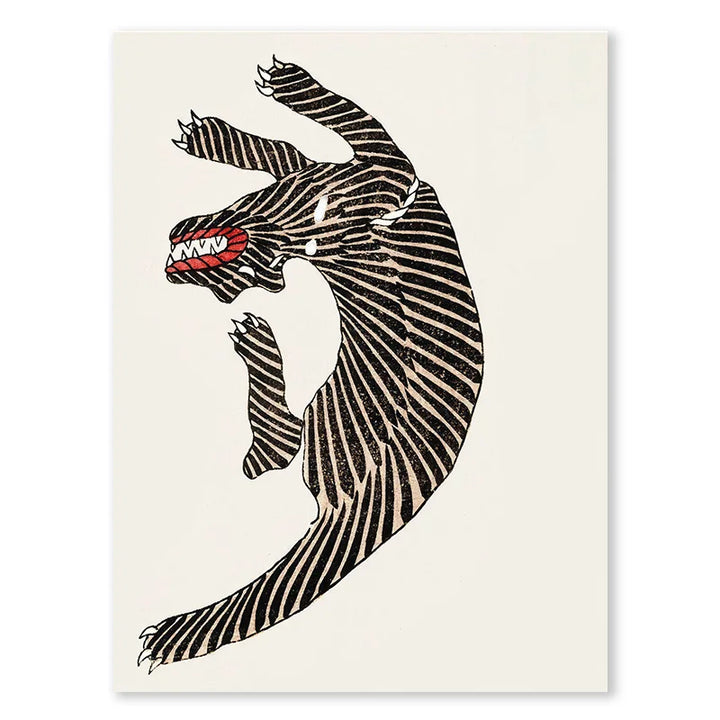 Japanese Tiger Canvas – Minimalist Animal Wall Art
