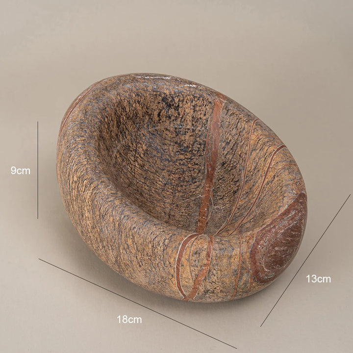 Brown Marble Bird’s Nest Bowl for Decor & Storage