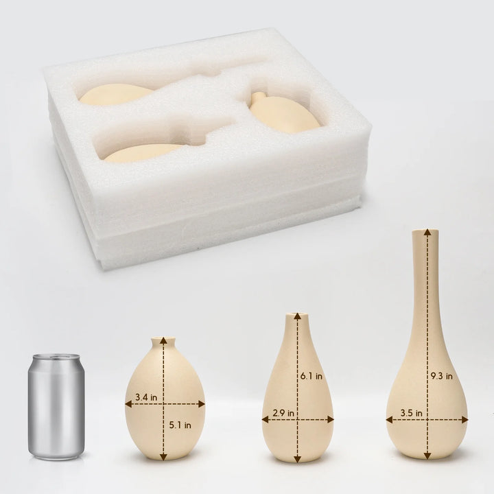 Beige Porcelain Vase – Nordic Minimalist Home Decor