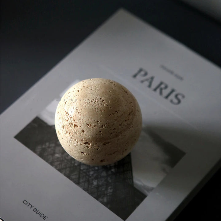 Minimalist Travertine Sculpture – Luxury Marble Home Décor