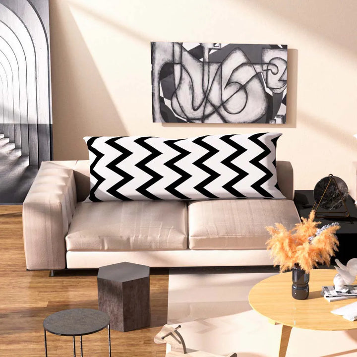 Nordic Cotton Long Pillow Case – Soft Wave Body Pillow Cover