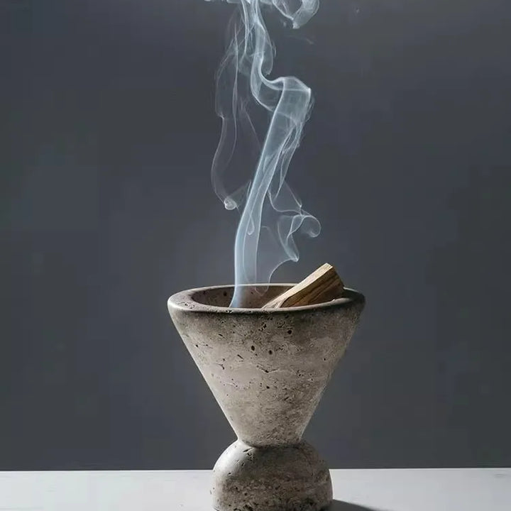Natural Travertine Marble Incense Burner