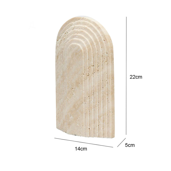 Travertine Archway Sculpture – Modern Stone Figurine for Shelf, Coffee Table, Bookshelf & TV Cabinet | Minimalist Home Decor