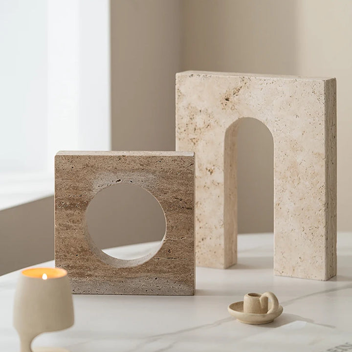 Archway Travertine Sculpture – Luxury Marble Home Décor