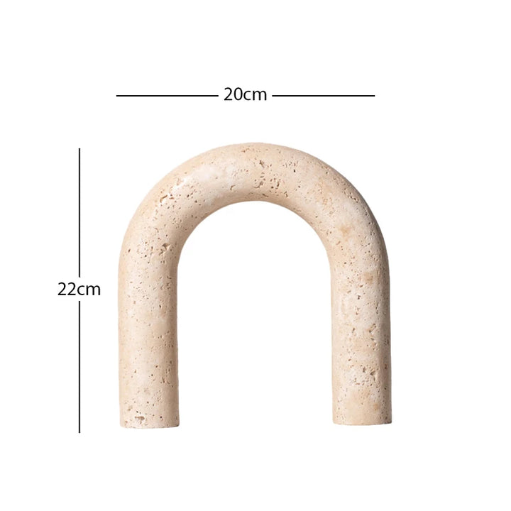 Travertine Archway Sculpture – Modern Stone Figurine for Shelf, Coffee Table, Bookshelf & TV Cabinet | Minimalist Home Decor