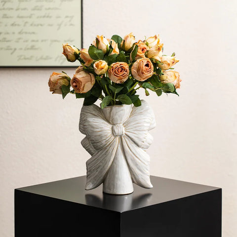Ceramic Bow Vase – Modern Flower Pot for Home & Office