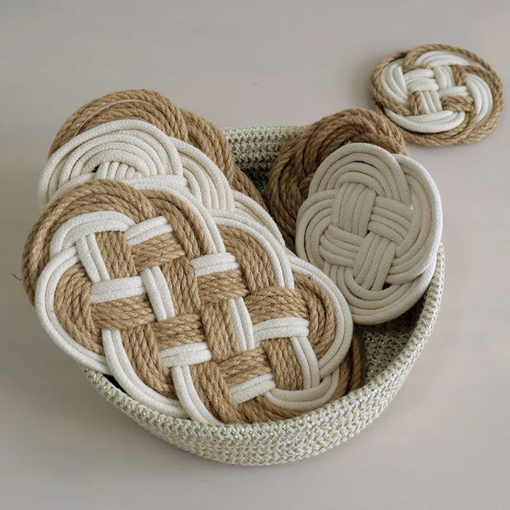 Round Linen Heat-Resistant Pad for Kitchen and Dining