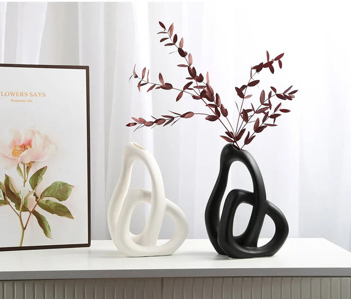 Abstract Ceramic Vase – Modern Nordic Home Décor for Pampas Grass