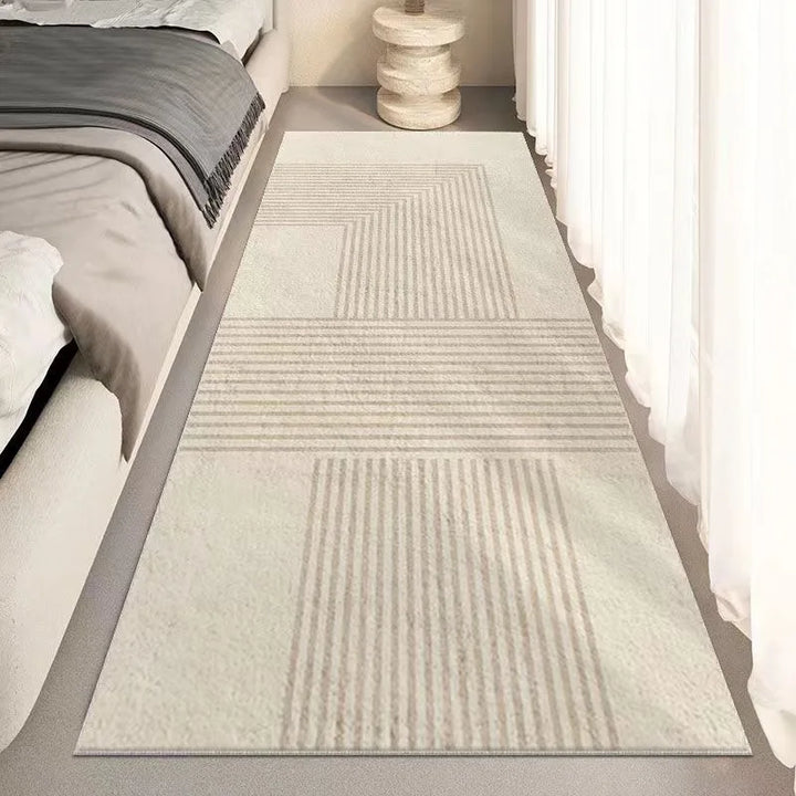 Alfombra suave y geométrica de felpa: antideslizante, imitación cachemira, ideal para sala de estar, dormitorio y habitación infantil.