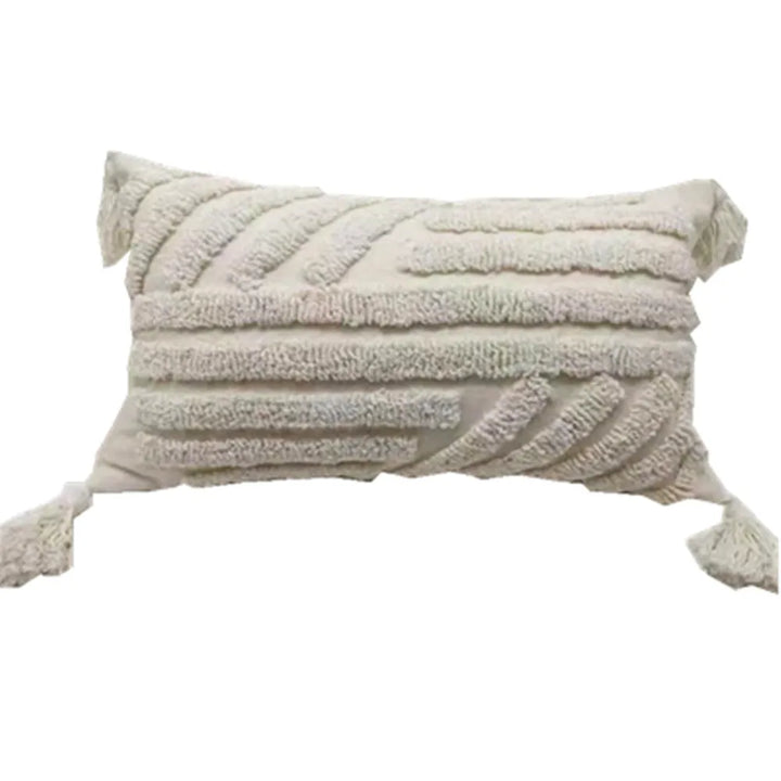 Boho Tufted Pillow Cover – Tassel Cotton Cushion Case