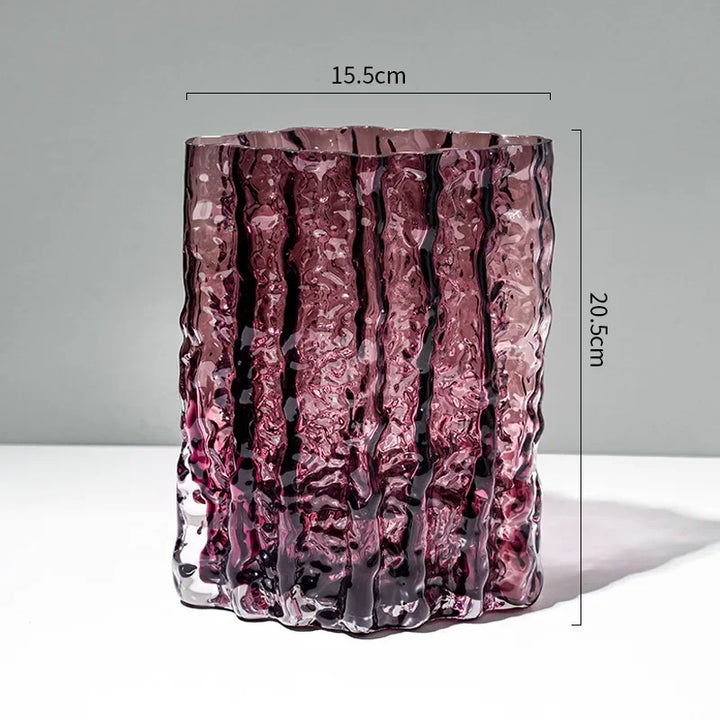 Creative Glacier Glass Vase – Modern Transparent Decor