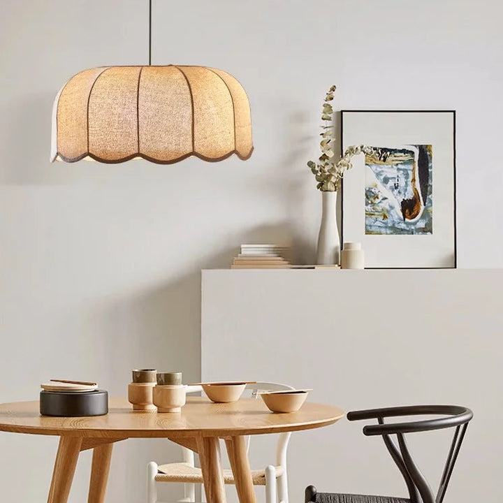 Wabi Sabi Linen Pendant Light – Nordic Minimalist Chandelier