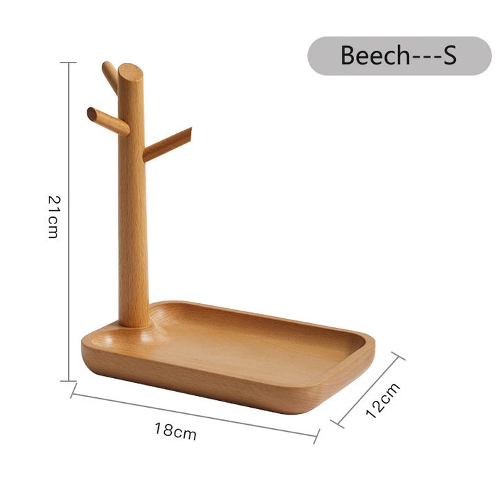 Wooden Key Storage Tray with Tree Design – Entrance Foyer Organizer, Jewelry Holder & Decorative Display Stand