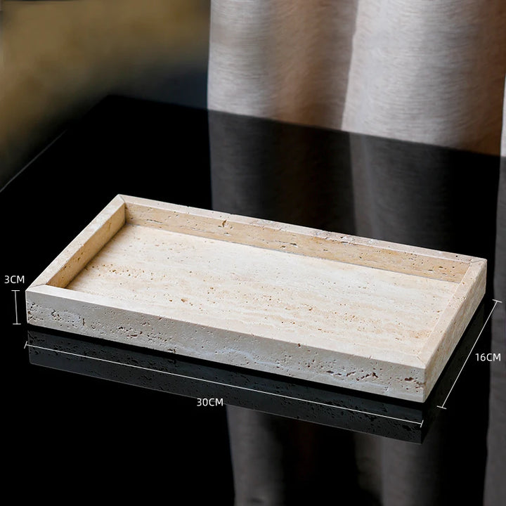 Natural Travertine Counter Tray for Bathroom & Kitchen