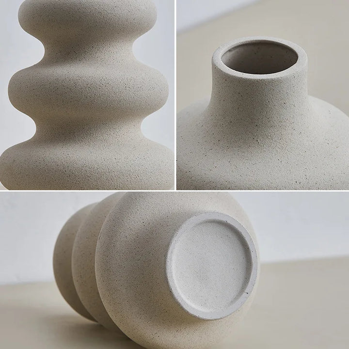 Scandinavian Ceramic Creative Vase – Modern Decorative Accent for Living Room, Office, and Garden