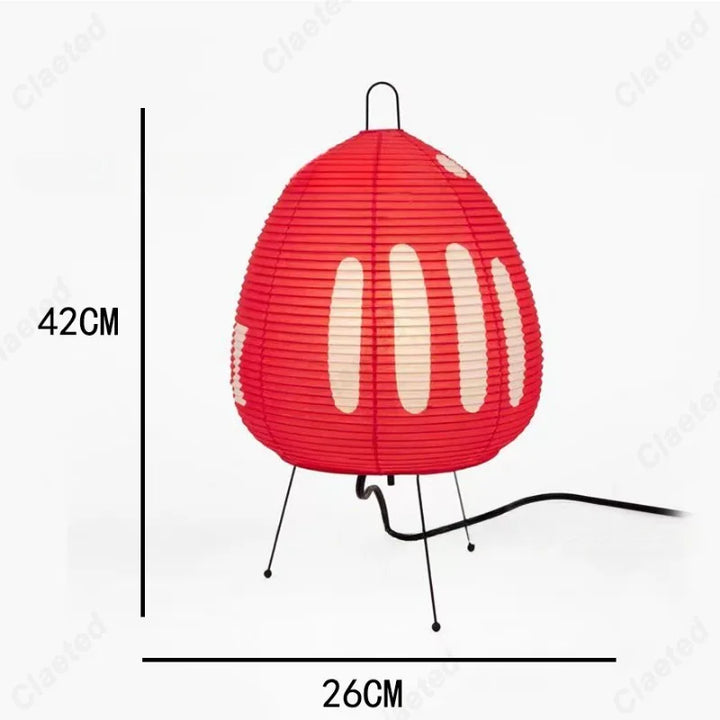 Minimalist Rice Paper LED Table Lamp – Retro Japanese Style Decorative Lighting for Bedroom & Living Room