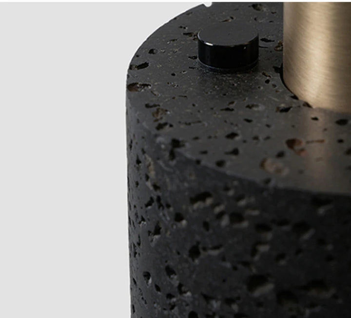 Industrial Black Stone Pendant Lamp – Nordic Retro LED Chandelier