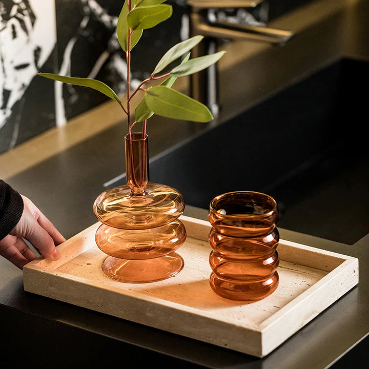 Natural Travertine Counter Tray for Bathroom & Kitchen