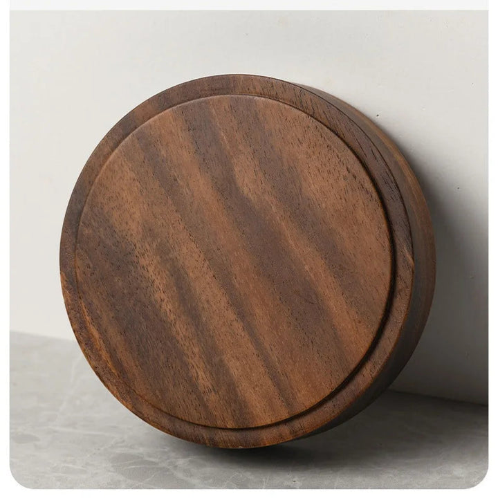 Acacia Wood Snack & Salad Plate – Solid Multi-Section Tray