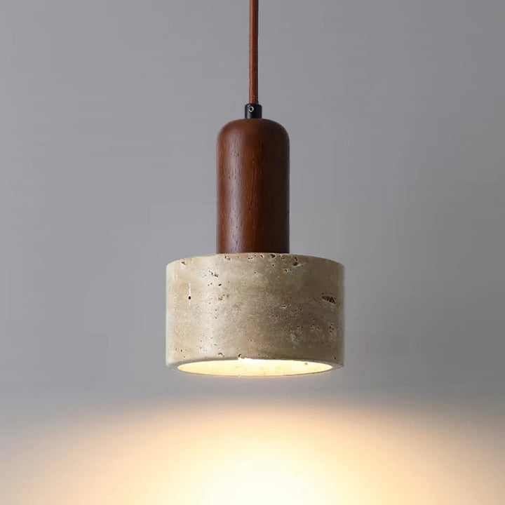 Japanese Minimalist Stone Pendant Light – LED Indoor Lamp