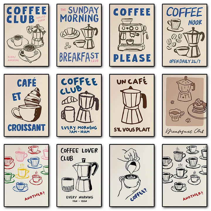 Retro Coffee Poster – Morning Café Canvas Wall Art | Vintage Kitchen & Coffee Lover Home Decor