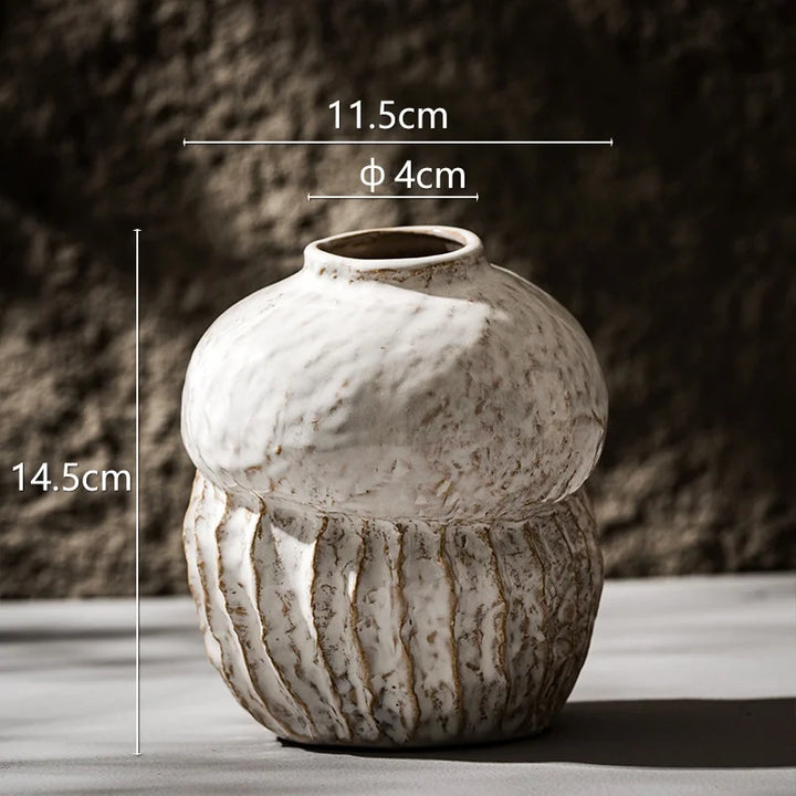 Gourd-Shaped Ceramic Vase – Nordic Boho Table Decor