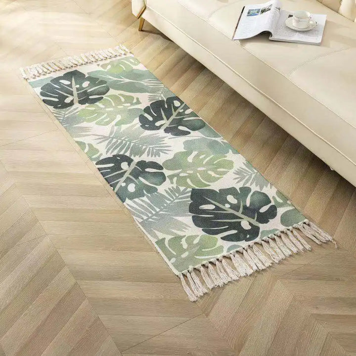 Nordic Moroccan Printed Carpet – Hand-Woven Cotton Rug