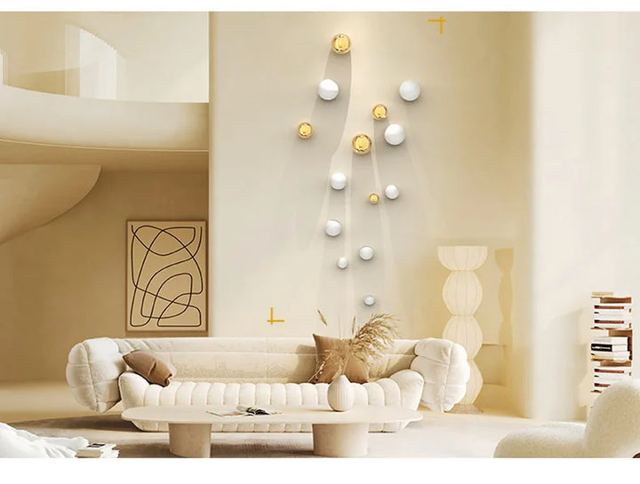 Golden and Silver Ball Wall Hanging Set – Modern Decor