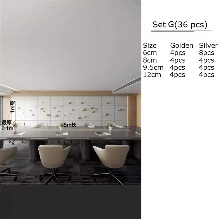 Golden and Silver Ball Wall Hanging Set – Modern Decor