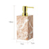 Coral Pink Marble Bathroom Set – 7-Piece Natural Stone Accessories | Soap Dispenser, Toothbrush Holder, Tissue Box, Tray & More