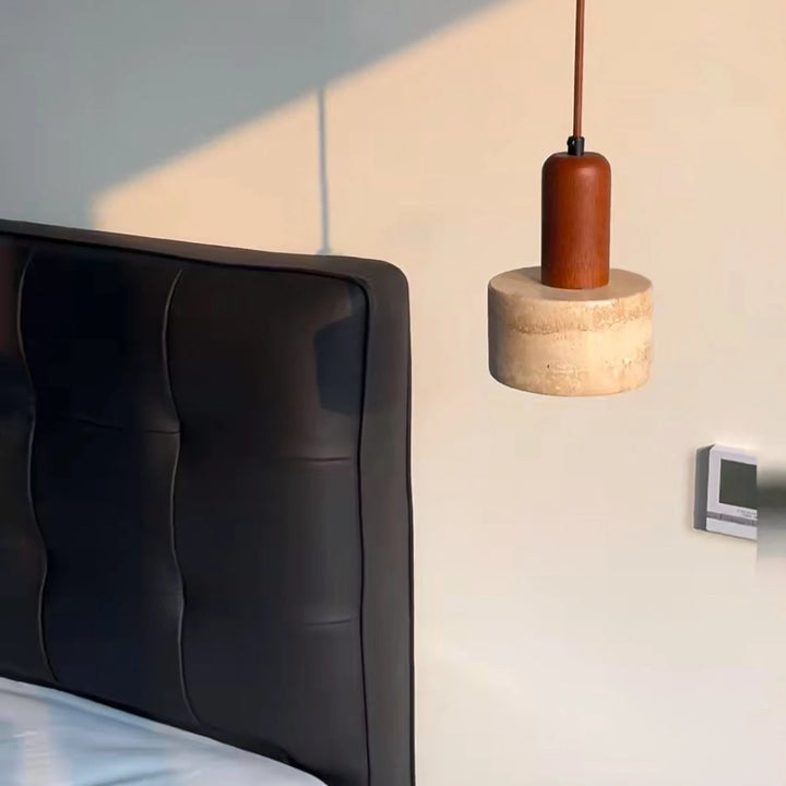 Japanese Minimalist Stone Pendant Light – LED Indoor Lamp