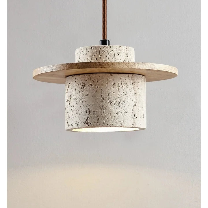 Japanese Minimalist Stone Pendant Light – LED Indoor Lamp