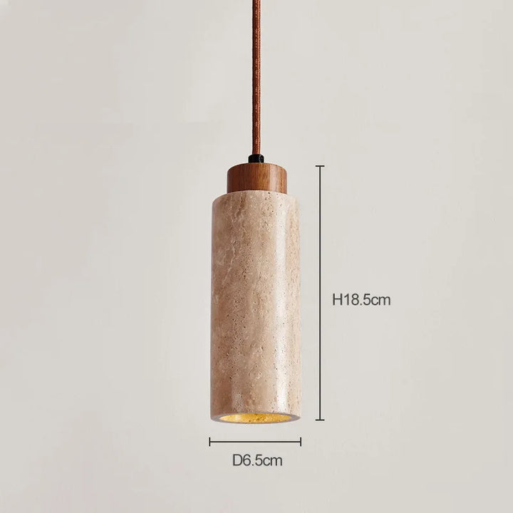 Yellow Travertine Pendant Lamp – Wabi-Sabi Marble Light
