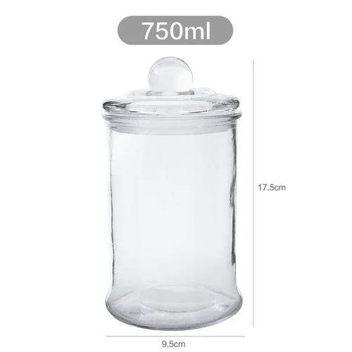 Minimalist Glass Storage Jar – Sealed Candy & Spice Container