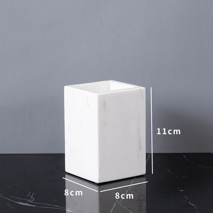 Volakas White Marble Bathroom Accessories Set